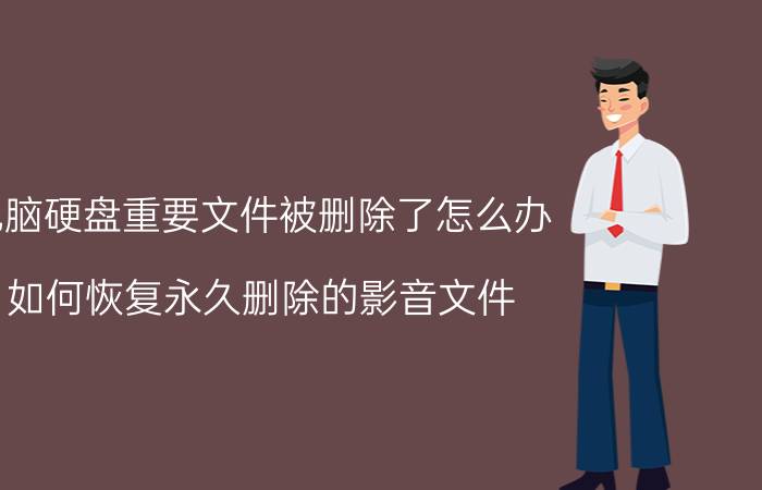 电脑硬盘重要文件被删除了怎么办 如何恢复永久删除的影音文件？